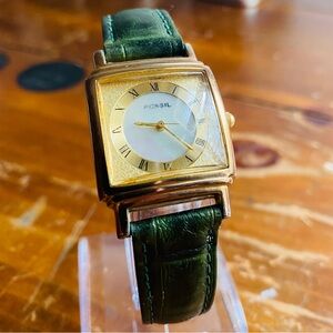 1993 ART DECO MOTHER OF PEARL NORDSTROM FOSSIL WATCH ND-3145